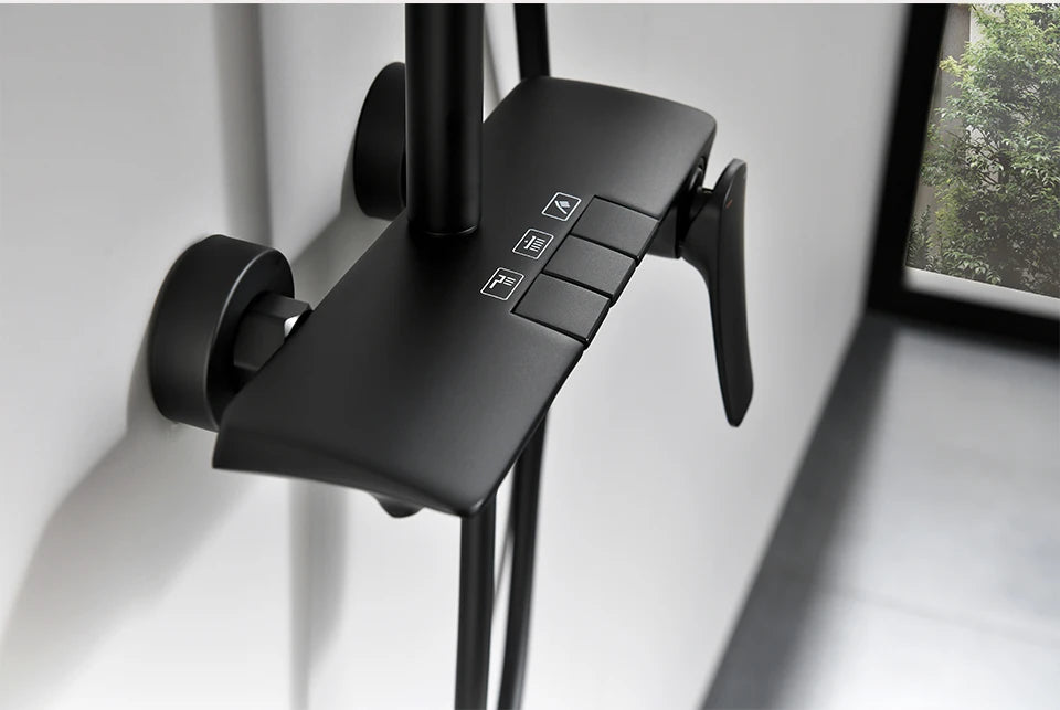 Gold-Duschsystem – Messing-Design – Höhenverstellbar