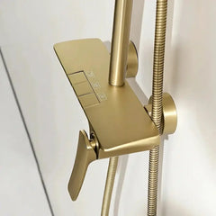 Gold-Duschsystem – Messing-Design – Höhenverstellbar