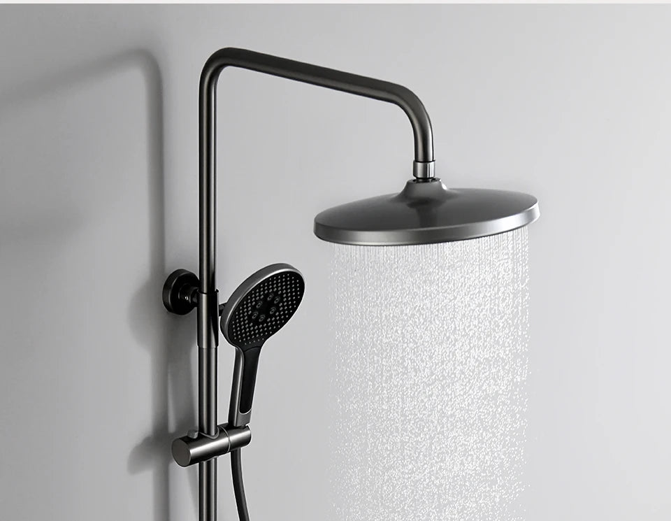 Gold-Duschsystem – Messing-Design – Höhenverstellbar