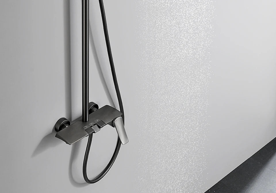 Gold-Duschsystem – Messing-Design – Höhenverstellbar