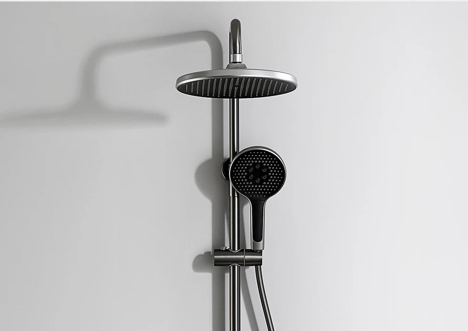 Gold-Duschsystem – Messing-Design – Höhenverstellbar