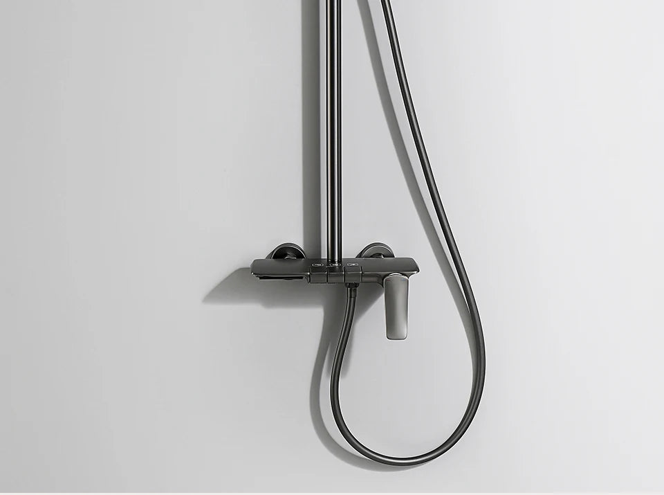 Gold-Duschsystem – Messing-Design – Höhenverstellbar