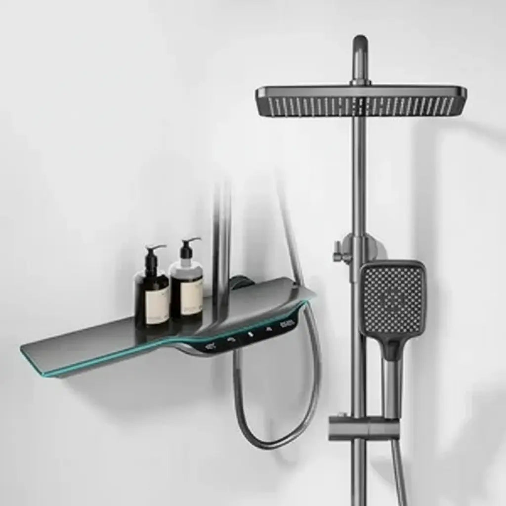 Gold-Duschsystem – Messing-Design – Höhenverstellbar