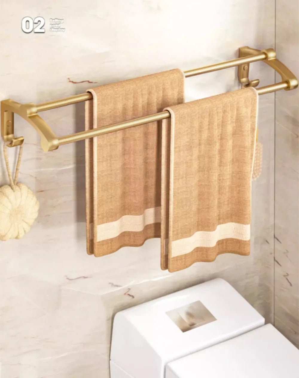 Gold Handtuchhalter – Aluminium Design – 60cm Badezimmer