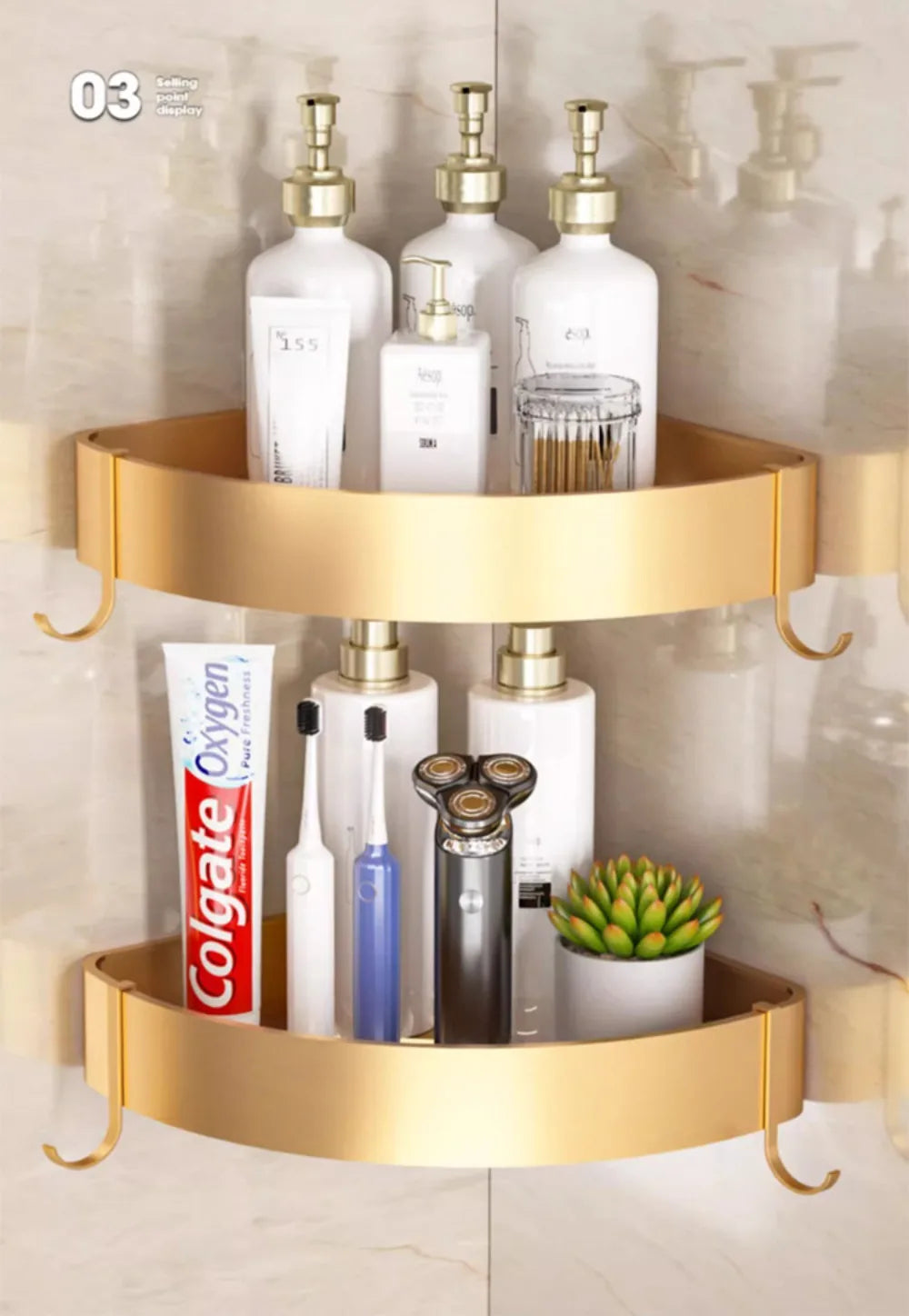 Gold Handtuchhalter – Aluminium Design – 60cm Badezimmer