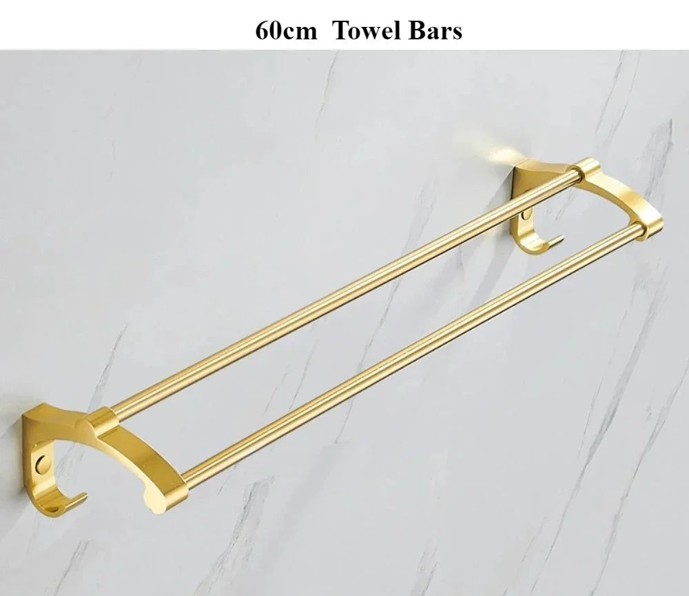 Gold Handtuchhalter – Aluminium Design – 60cm Badezimmer