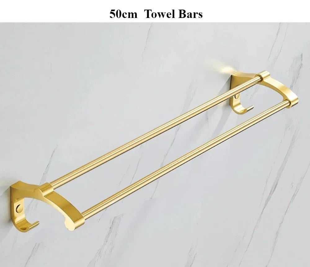 Gold Handtuchhalter – Aluminium Design – 60cm Badezimmer