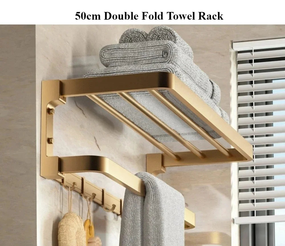 Gold Handtuchhalter – Aluminium Design – 60cm Badezimmer