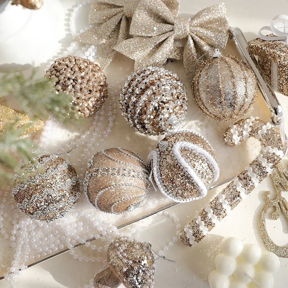 Gold Serie Weihnachtsanhänger – Retro Luxus Design