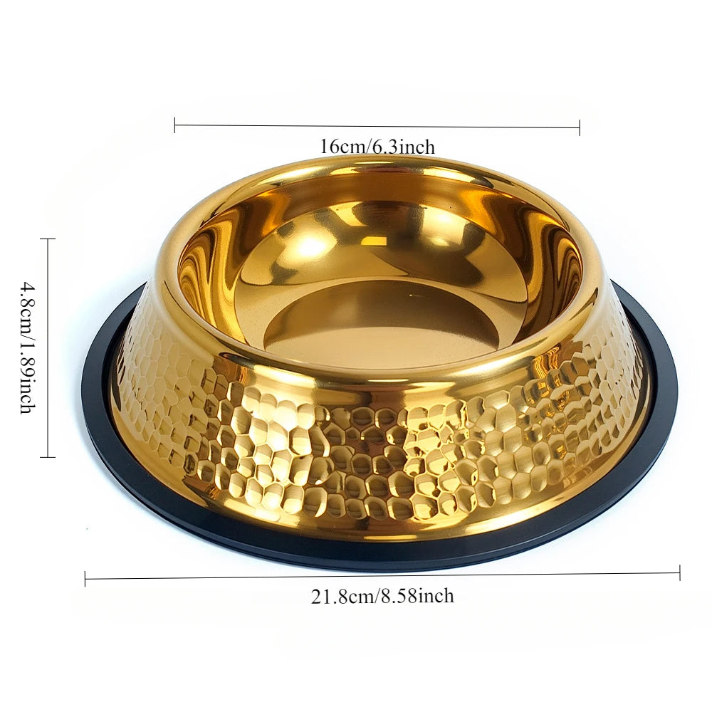 Goldbeschichteter Napf – Edelstahl Design – Grosses Volumen