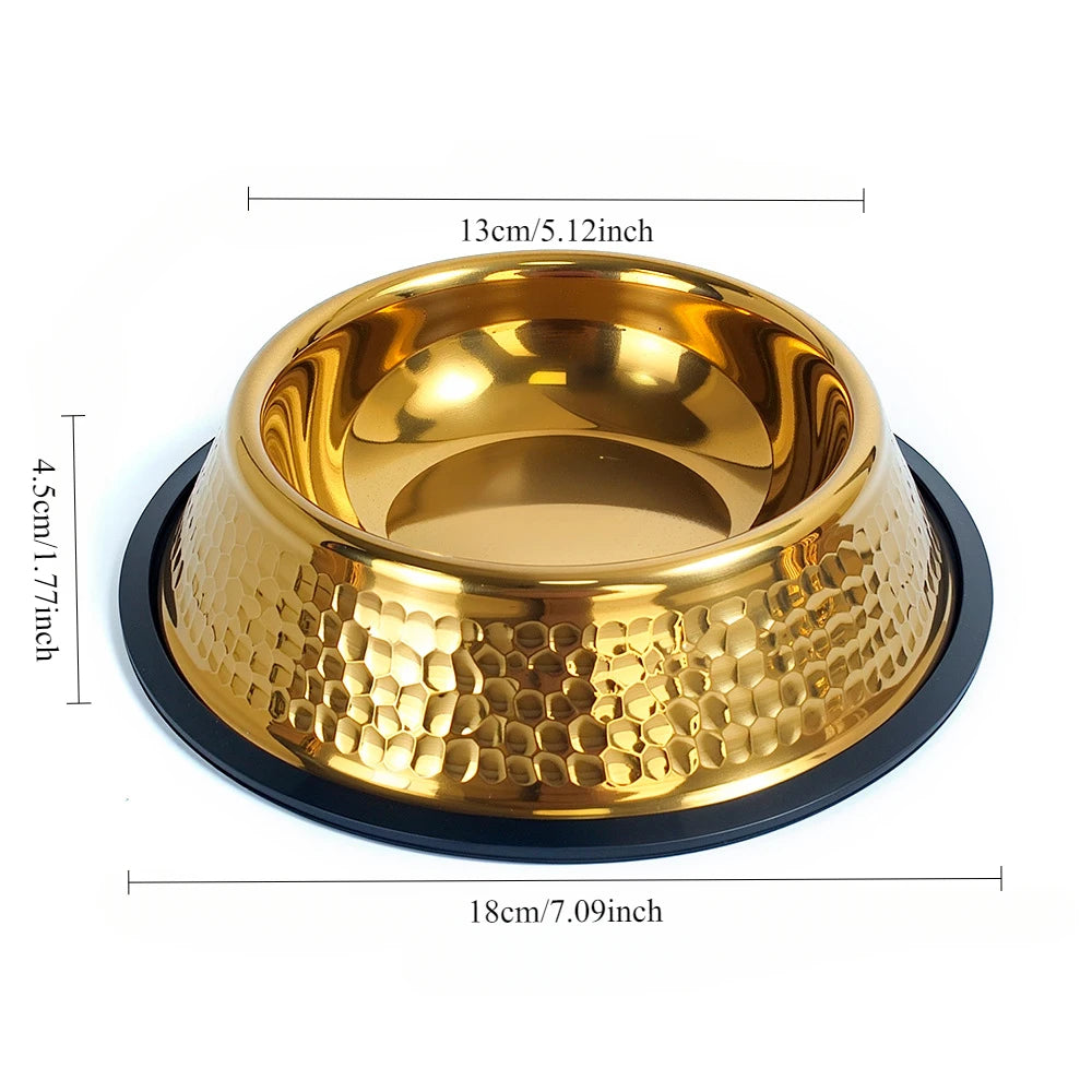 Goldbeschichteter Napf – Edelstahl Design – Grosses Volumen