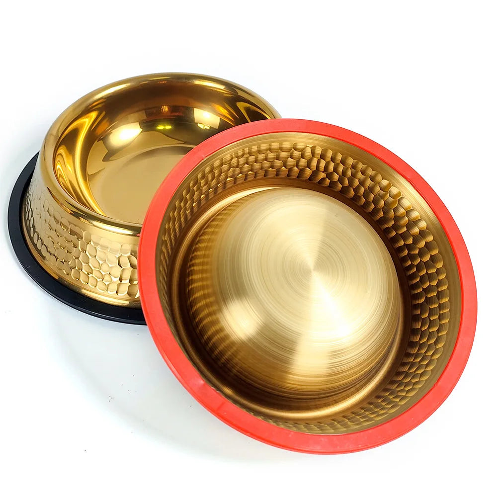 Goldbeschichteter Napf – Edelstahl Design – Grosses Volumen