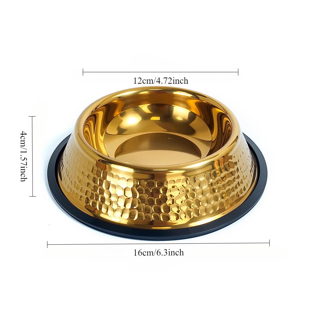 Goldbeschichteter Napf – Edelstahl Design – Grosses Volumen