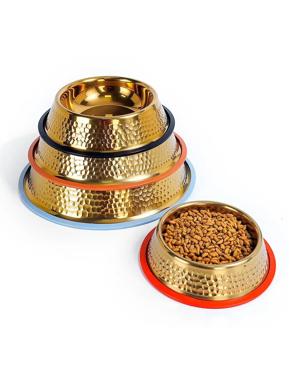 Goldbeschichteter Napf – Edelstahl Design – Grosses Volumen