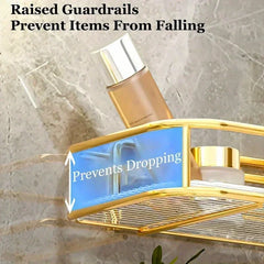 Goldene Badezimmerregale – Edelstahl – Wandmontage