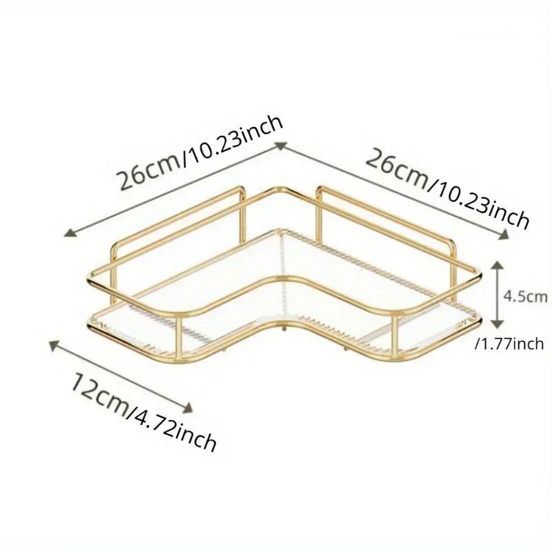 Goldene Badezimmerregale – Edelstahl – Wandmontage