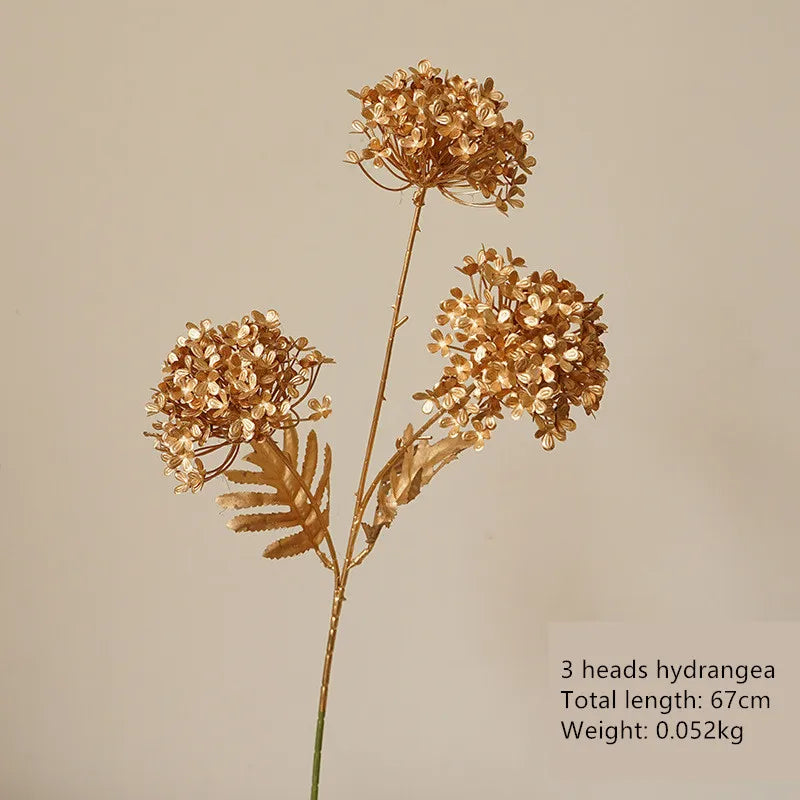 Goldene Blumenarrangement – Stilvolle Seide – 67-84 cm