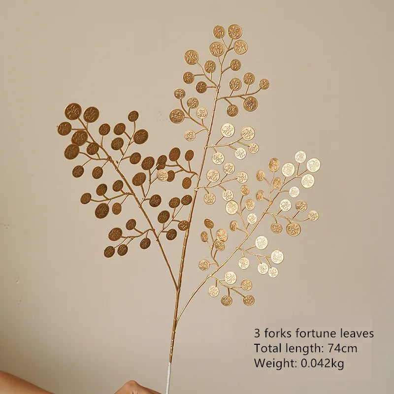 Goldene Blumenarrangement – Stilvolle Seide – 67-84 cm