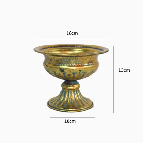 Goldene Eisen-Vase im Vintage-Stil für europäische Tischdekoration