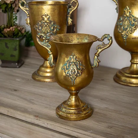 goldene vintage eisen-vase im europäischen stil für wohnzimmer