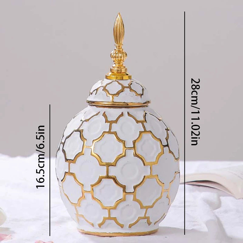 Goldene Keramikvase – Postmodernes Design für Tisch