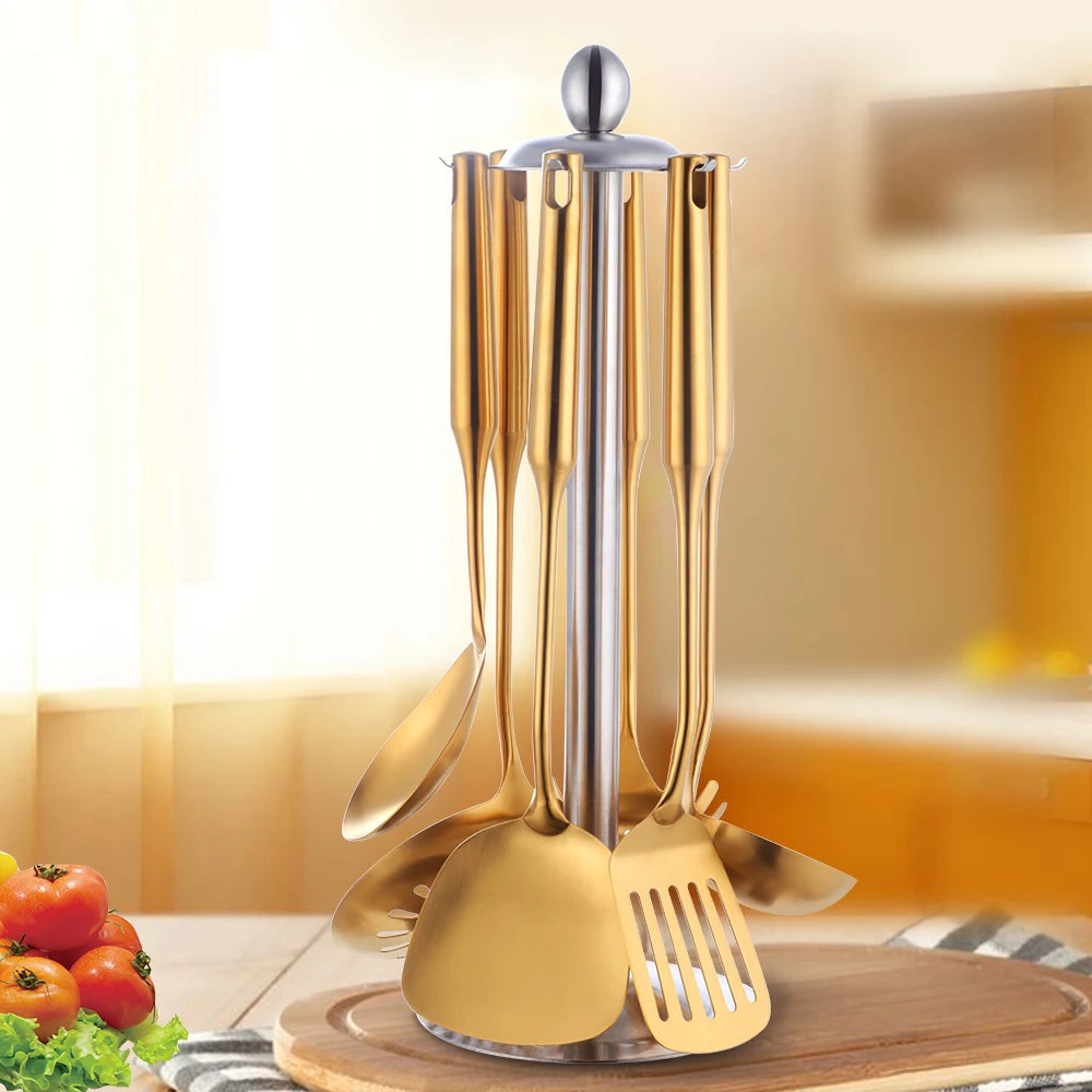 Goldene Küchenwerkzeuge – Edelstahl – Zuhause & Restaurant
