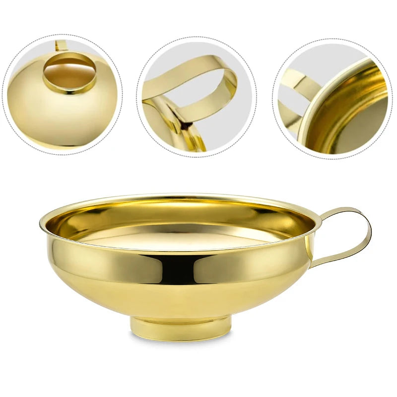 Goldener Edelstahltrichter – Weitmund, Mason Jars