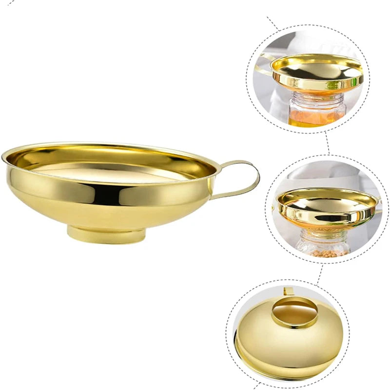 Goldener Edelstahltrichter – Weitmund, Mason Jars