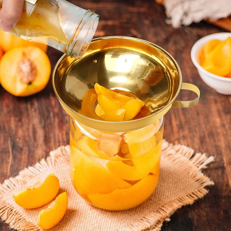 Goldener Edelstahltrichter – Weitmund, Mason Jars