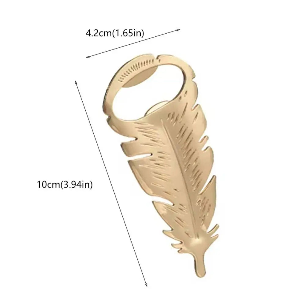 Goldener Flaschenöffner – Federdesign 10x4.2cm