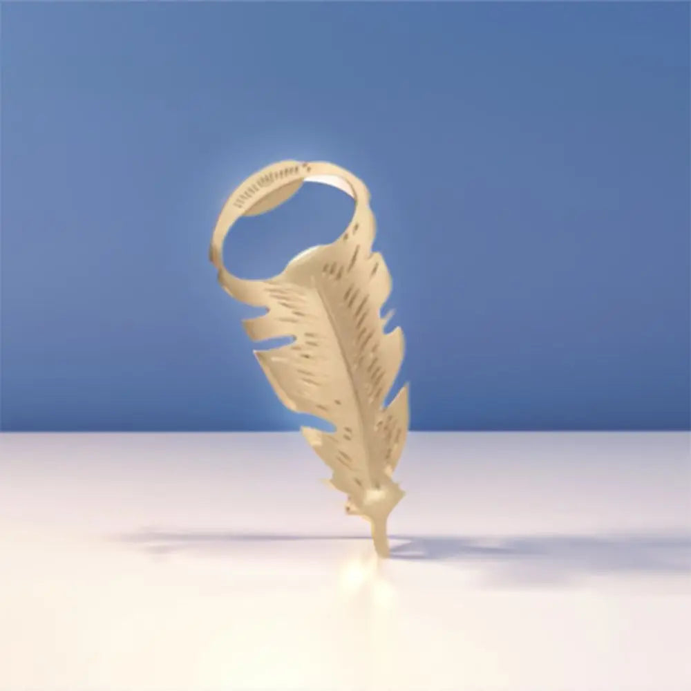 Goldener Flaschenöffner – Federdesign 10x4.2cm
