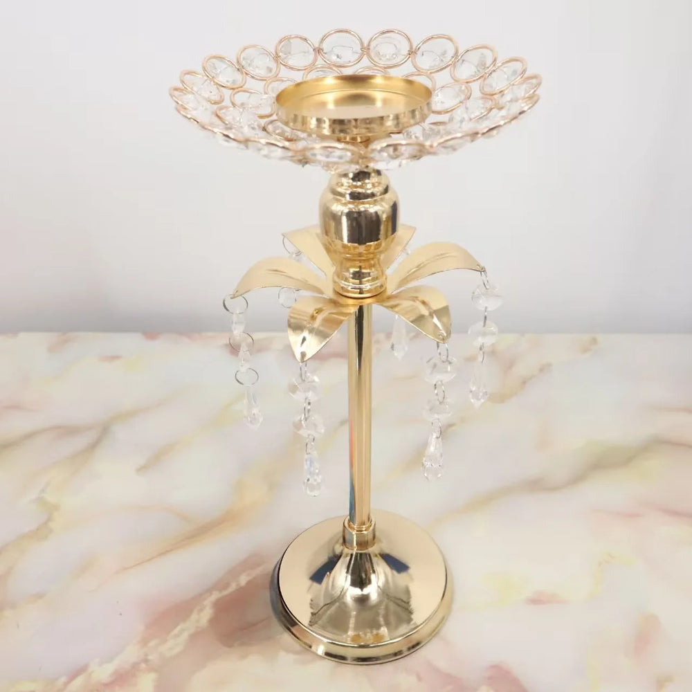 Goldener Kristallkerzenhalter – Europäischer Stil – 20-30CM