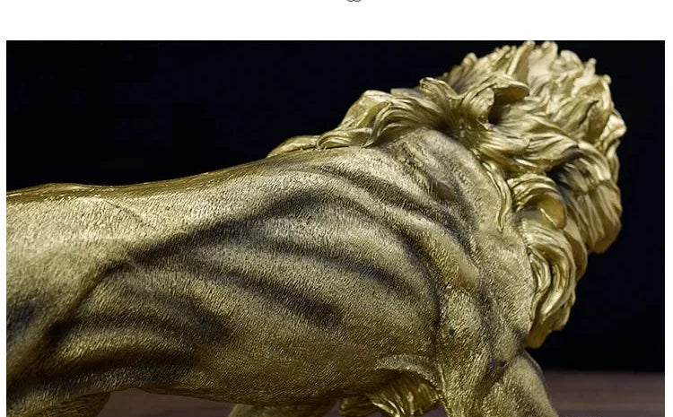 Goldener Löwen-König – Resin-Skulptur – 37CM Tischdeko