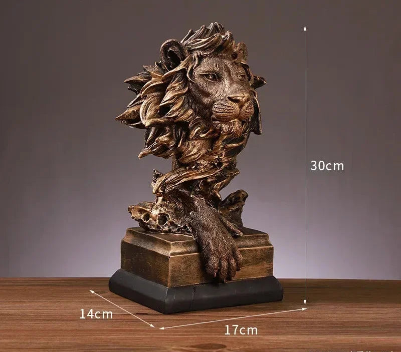 Goldener Löwen-König – Resin-Skulptur – 37CM Tischdeko