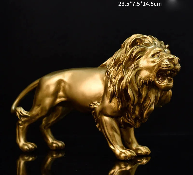 Goldener Löwen-König – Resin-Skulptur – 37CM Tischdeko