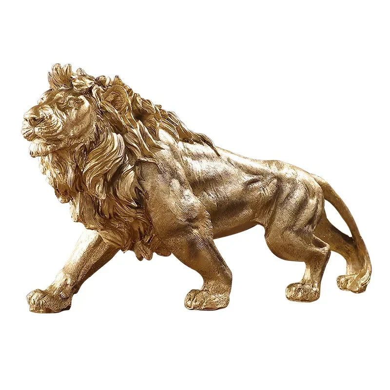 Goldener Löwen-König – Resin-Skulptur – 37CM Tischdeko