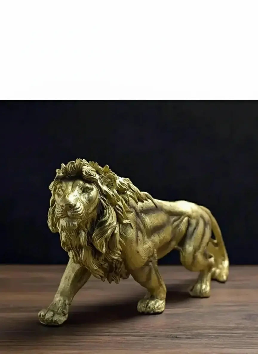 Goldener Löwen-König – Resin-Skulptur – 37CM Tischdeko