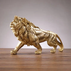 Goldener Löwen-König – Resin-Skulptur – 37CM Tischdeko
