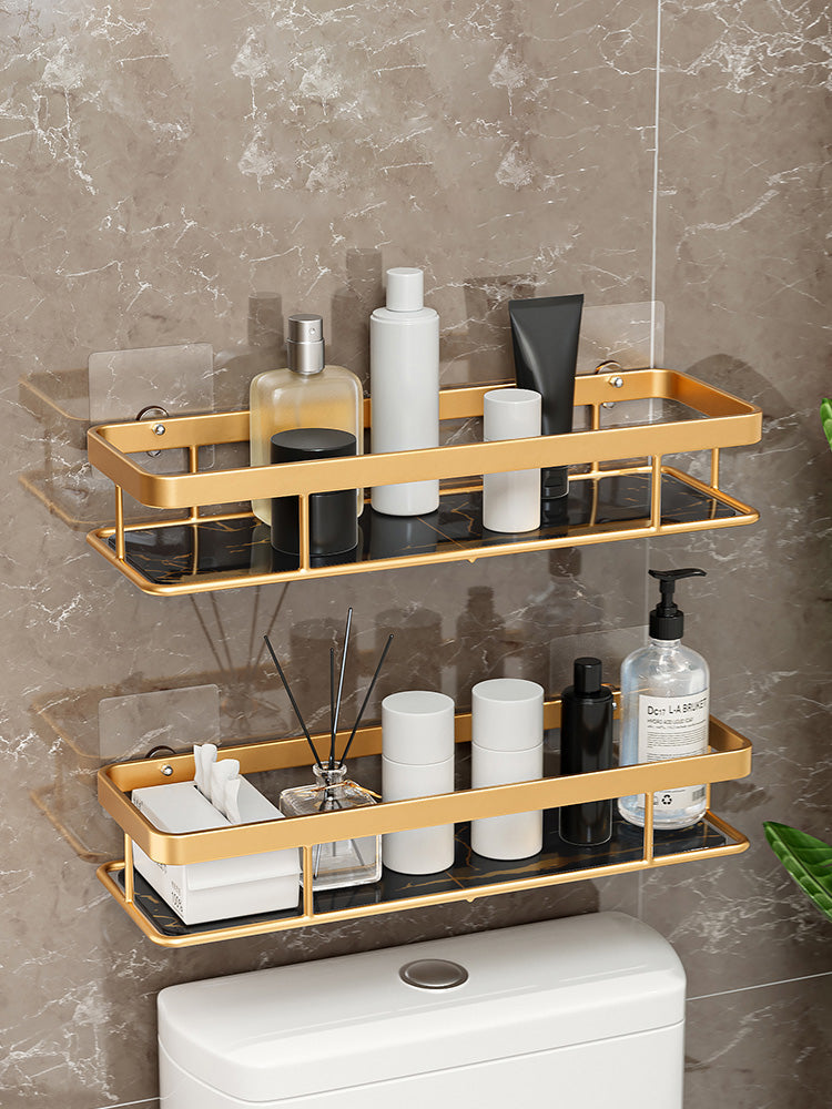 Goldenes Badezimmerregal – Eisen Wandmontage – 42cm