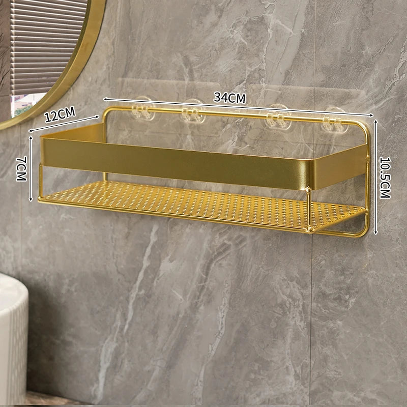 Goldenes Badezimmerregal – Eisen Wandmontage – 42cm