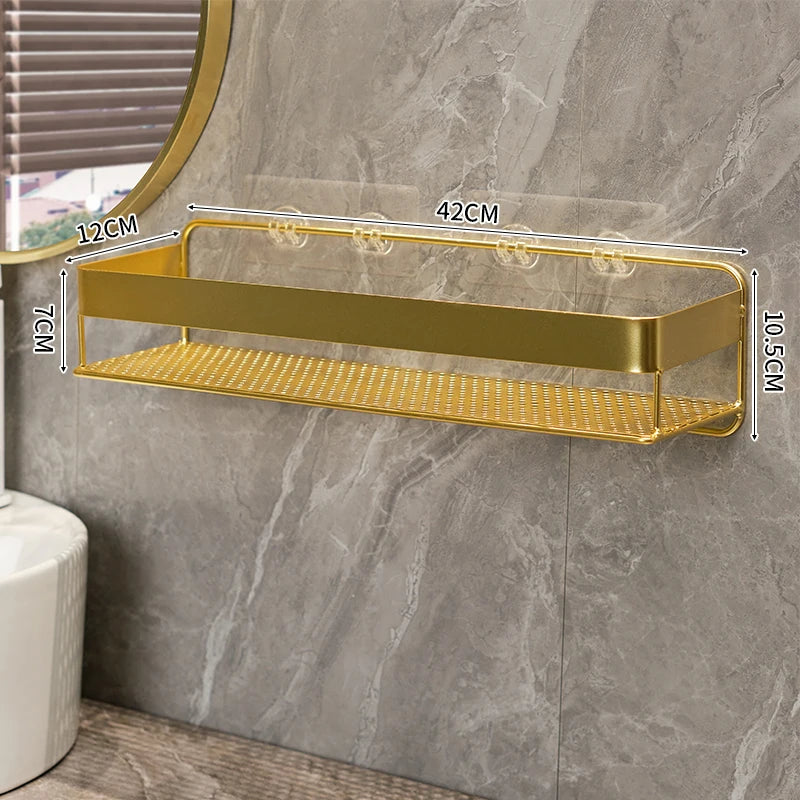 Goldenes Badezimmerregal – Eisen Wandmontage – 42cm