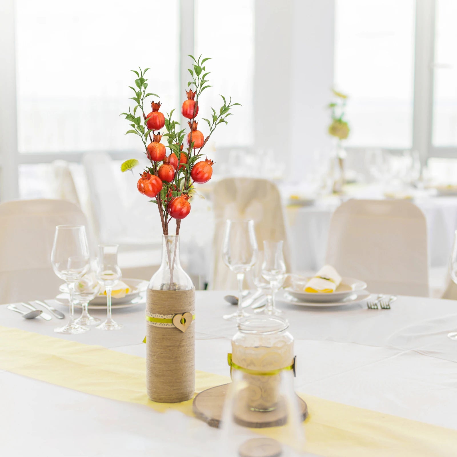 Granatapfelzweig Deko – Seide & Schaum – 60 cm für Innen