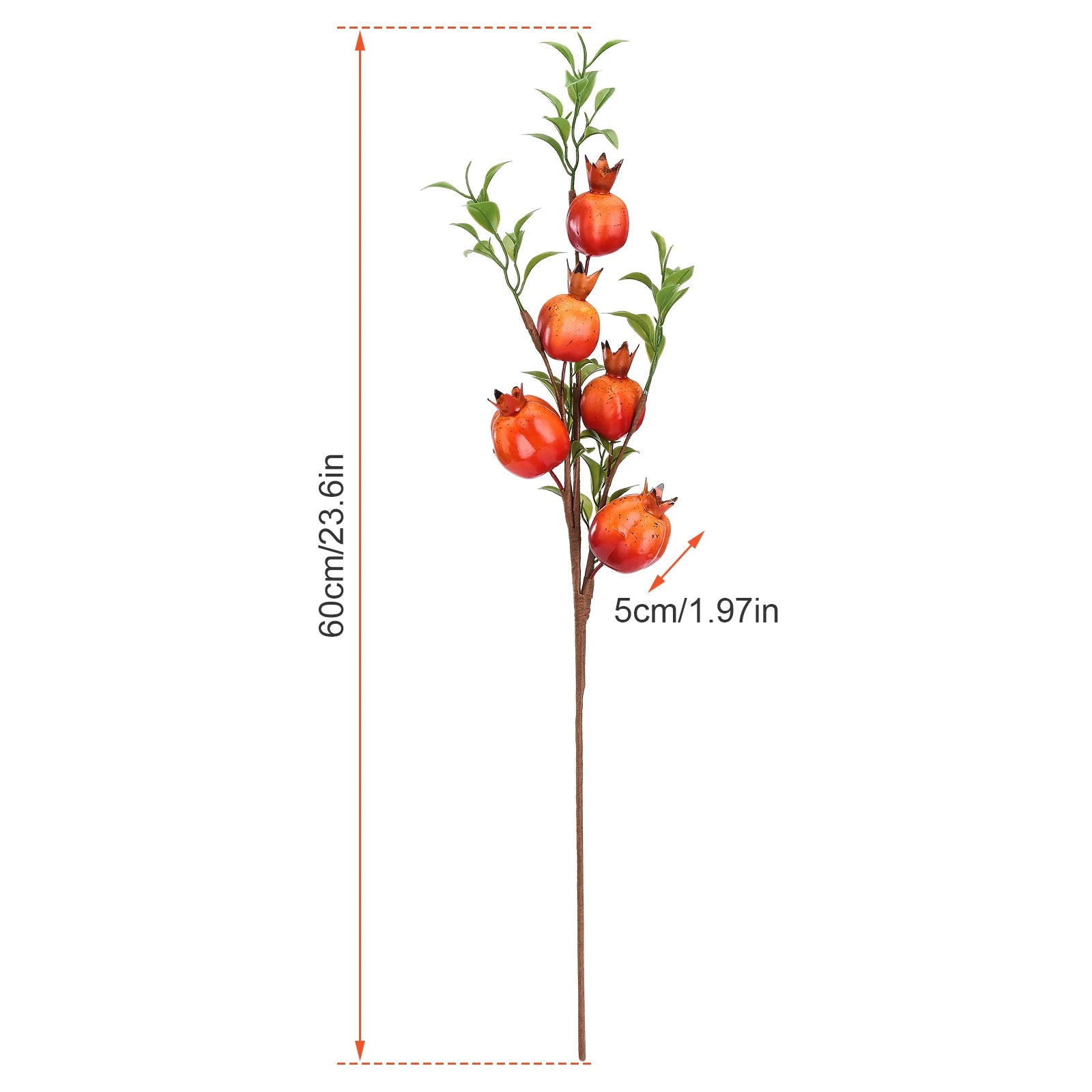 Granatapfelzweig Deko – Seide & Schaum – 60 cm für Innen