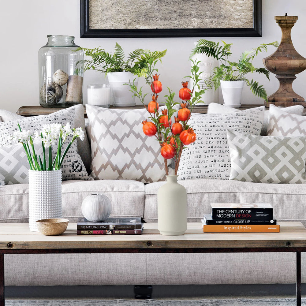 Granatapfelzweig Deko – Seide & Schaum – 60 cm für Innen