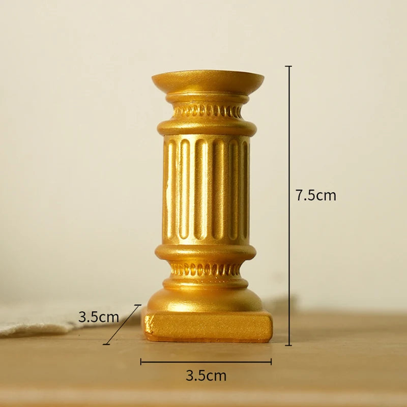 Griechischer Säulen Kerzenhalter – Polyresin Design – Wohndeko