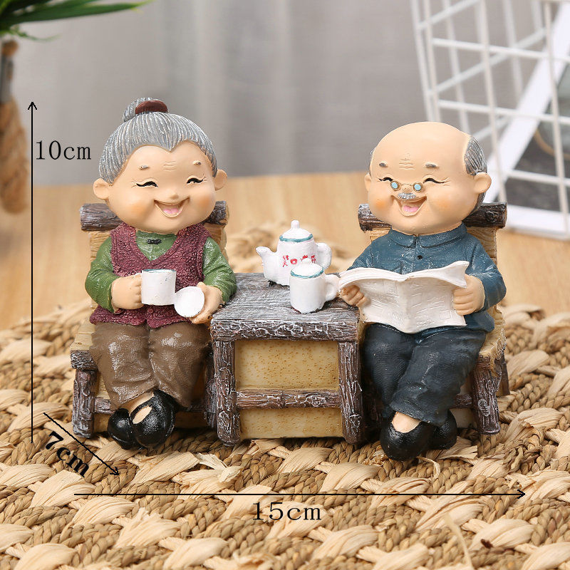 Grosseltern Figur – Retro Harz – Wohndekoration