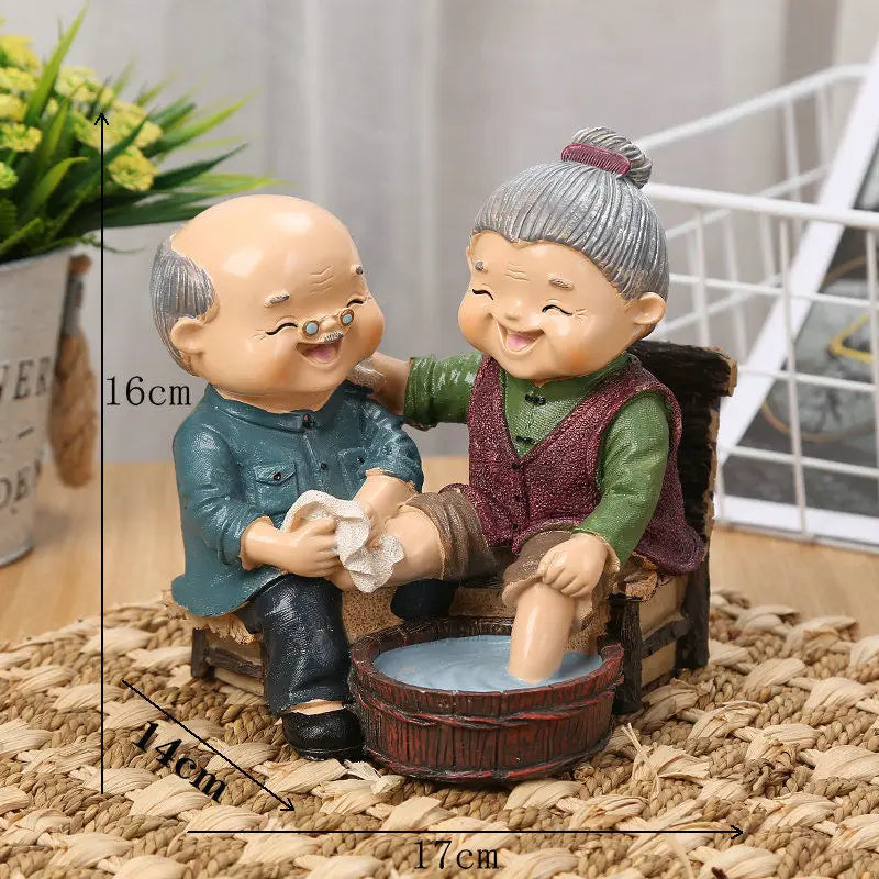 Grosseltern Figur – Retro Harz – Wohndekoration