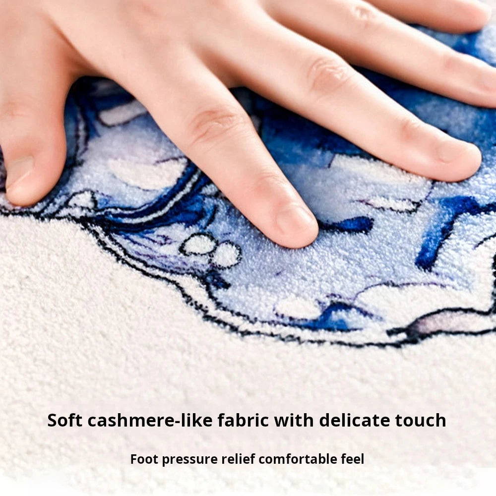 Rechteckiger Plüschteppich aus Polyester in Beige, 80x160 cm, modern