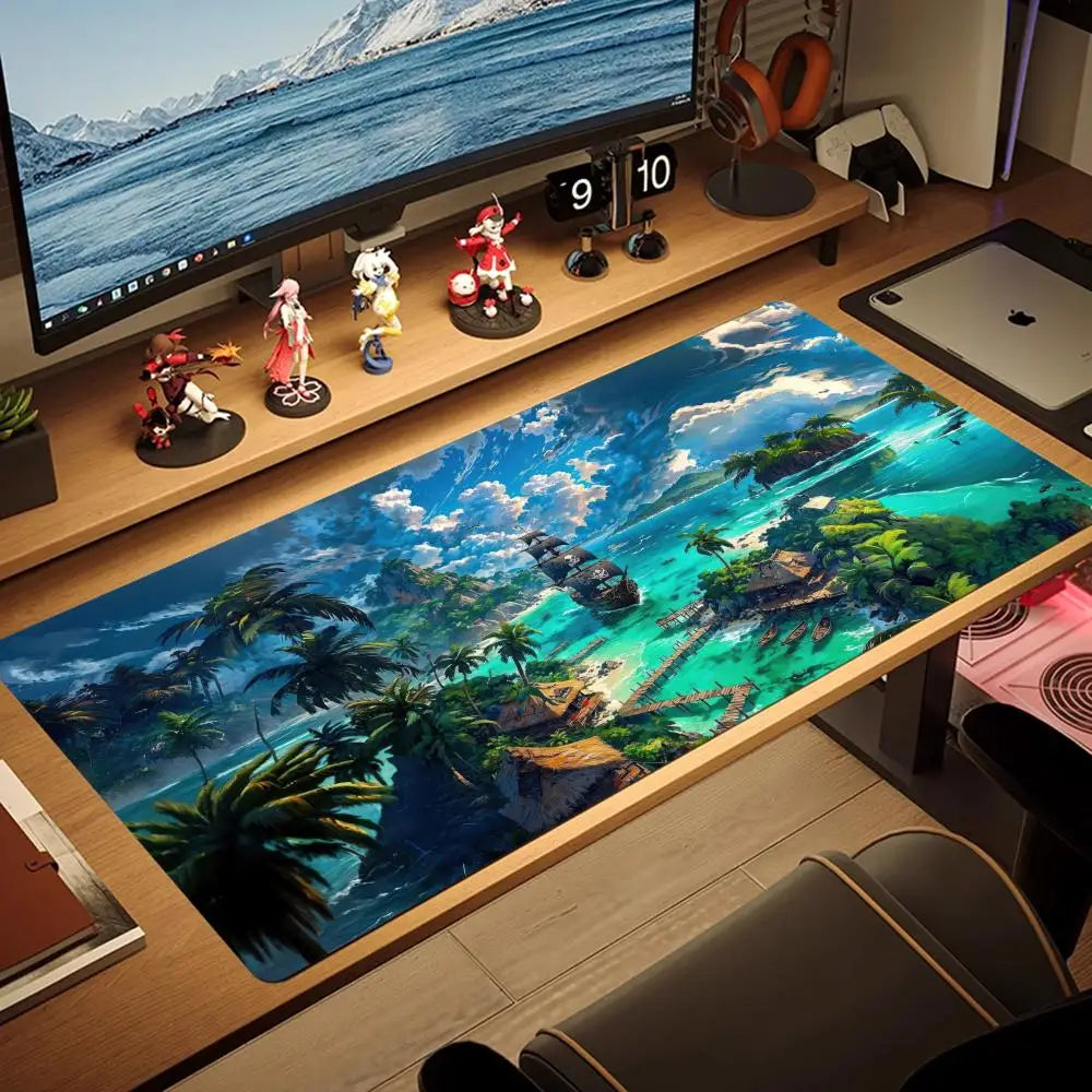 Schwarze, rutschfeste Gummi-Schreibtischmatte, 1000x500x3 mm, für Büro und Gaming