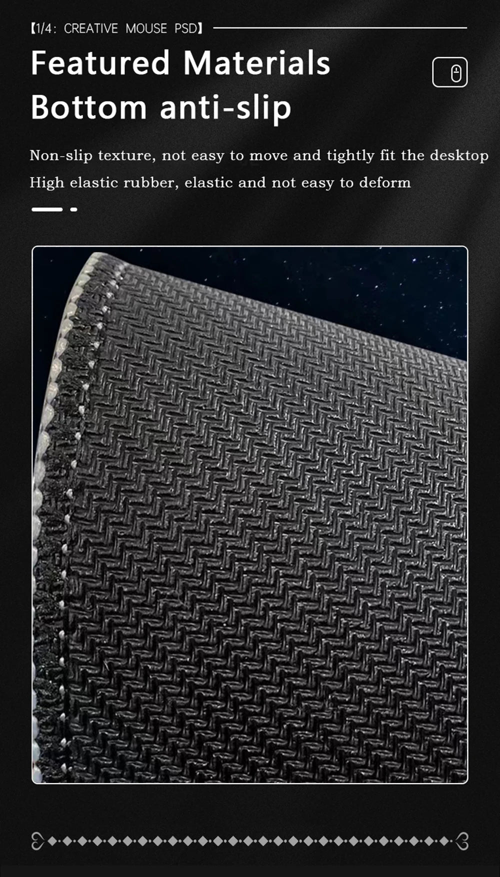 Schwarze, rutschfeste Gummischreibtischmatte 800x400x2mm, ideal für Gaming